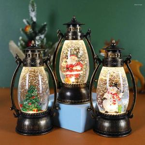 Night Lights Christmas Ornament Retro Oil Lamp Hanging Lantern Battery Powered Xmas Theme LED Desk Festive Party