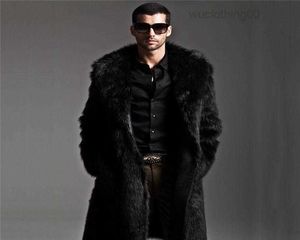 Long Faux Fur Coat Men Winter Jacket Mens Punk Parka Jackets Full Length Leather Overcoats Male Manteau Plus Size3819286