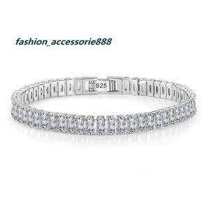 Pulseras de Mujer Shiny S925 Sterling Silver Zircon Tennis Bracelet Silver Box Chain Silver Women Jewelryrynisブレスレット