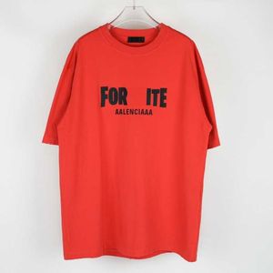 2023 New designer womens t shirt high-end Shirt {Straight} High Edition Summer Fortress Night Front Back Letter Print Couple Sleeve