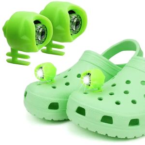 Faróis para sapatos croc, 2 peças, luzes led para tamancos, à prova d'água, acessórios de acampamento para homens, mulheres, crianças, novo