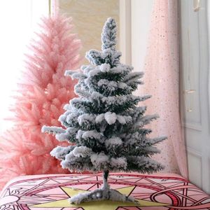 Decorações de Natal 45/60 / 90CM Árvore de neve flocada Luxo Floco de neve artificial PVC Suporte de férias para decoração de escritório doméstico