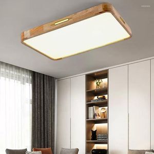 Ceiling Lights Led Modern Wooden Indoor Lighting Fixture Rectangular Round Square Lamp For Living Room Bedroom