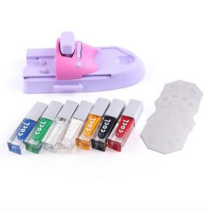 Secadores de unhas Máquina de impressora de arte DIY portátil carimbo de unhas ferramentas de manicure com 6pcs Metal Stamp531