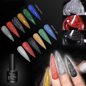 Nagelgel 8 ml målning glitter manikyr för topp lack diamant bländande hybrid semi permanent bas