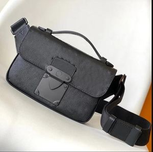 Midjesäckar s lås sling bumbag designer fanny pack crossbody axel bälte påse lyx handväska mens kvinnor äkta läder fyrkantiga plånbok lurser svart