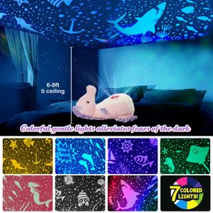 Plush Light - Up Toys Projector Luminous Dolphin Doll Doll Toys Seahorse Crab Crab Throw Pillows Gift LED Light Light Toy Toy Toy For Girls 231109