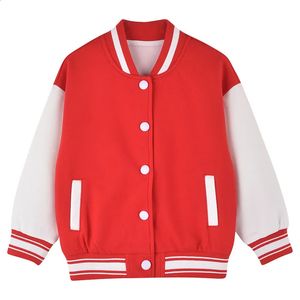 Cappotto invernale Ragazzi Uniforme da baseball Tinta unita Cappotto per ragazze Abbigliamento per bambini Casual Allentato Maniche lunghe Giacche Calde Abbigliamento esterno per bambini 231108