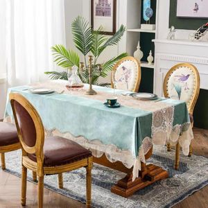 テーブルクロスヨーロッパの豪華なテーブルクロスレースエッジ長方形刺繍カバーホームパーティーウェディングダイニング装飾