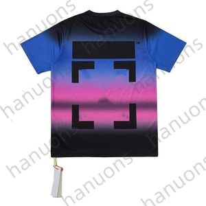 Men's T-shirts Spring Summer New Arrow Round Neck Color Matching Tie Dye Casual and Women's Short Sleeves Batch Printed Print Letter x Back