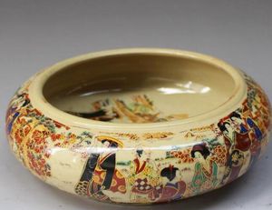Antique porcelain enamel ladies wash the ceramic maid pen wash Wenfang four treasures large ashtray ornaments8131688