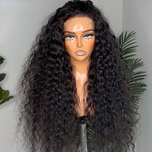 물 웨이브 13x4 HD 레이스 정면 가발 여성을위한 브라질 인간 머리 가발 깊은 곱슬 곱슬 곱슬 ga 글루없는 합성 가발 사전 컷