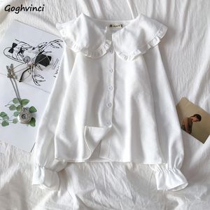 Blusas femininas camisas femininas Peter Pan Collar vendendo estudante de moda coreana Kawaii Cute