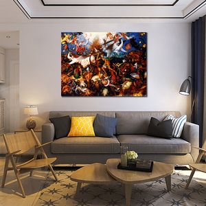 Картина маслом Питера Брейгеля, картина «Падение восставших ангелов», печать на холсте, постер для декора гостиной, стены