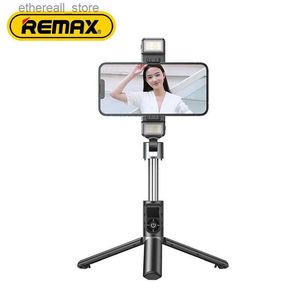 Selfie-Einbeinstative Remax-Stativ Selfie-Stick Dual-Fill-Lichter Drahtlose Fernbedienung Contral Live-Stream-Halter für iPhone und alle Mobiltelefone Q231110