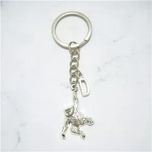 Keychains Monkey Keychain Orangutan Keyring Initial Key Ring Animal