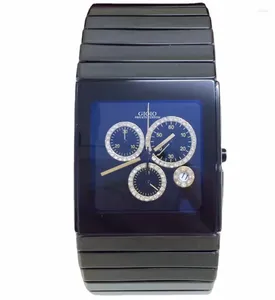 Wristwatches Men Quartz Chronograph Watch Black Ceramic