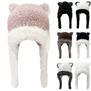 Berets Hats Fashion Cute Color Matching Cap Autumn And Winter Thickened Warm Comfortable Women Fur Hat Ear Protection For Men