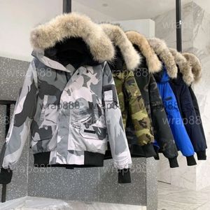 Designer de roupas masculinas canadense de casaco de inverno colarinho de pele quente parka capuz ao ar livre à prova de frio masculino