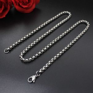 High Polished 316l Stainless Steel Box Cuban Link Dog Choker Chain Necklace