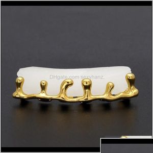 Grillz Dental Grills Grillz Body Teeth Volcanic Lava Drip Gold Hip Hop Jewelry Zdj3v Drop Delivery DH2SG