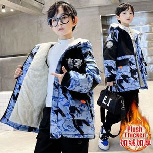 ジャケットチルドレンぬいぐるみパーカー服2023冬のフリース厚い暖かいコートティーンキッズファッションフード付きジャケットアウターボーイズスノースーツ414y 231109