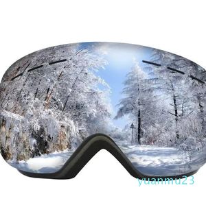 À prova de vento das mulheres dos homens óculos de esqui camadas duplas anti-nevoeiro grande máscara de esqui óculos de neve snowboard óculos de inverno