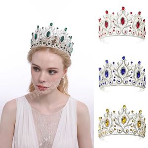 Coroa headwear liga esmeralda galvanizada casamento barroco coroa feminino casamento acessórios de jóias de cabelo