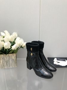 Chanells Shoe Wysokiej jakości buty Chanclas Winter Wełni i najnowsze buty górne pełne skórzane pięta 5 cm luksusowy projekt dla kobiet