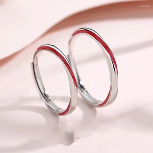 Pierścienie klastra 925 srebrne pary pary pary ring mikro-set regulowany jeden para miłośnicy męskiej festiwalu festiwal urodzinowy prezent biżuterii