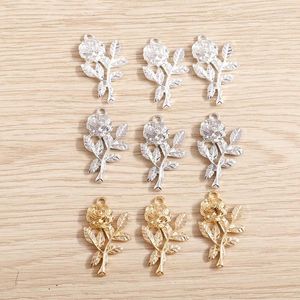 Charms 10Pcs Fashionable Simple Elegant Rose Flower Pendant Diy Jewelry Accessories Clothing Pendants