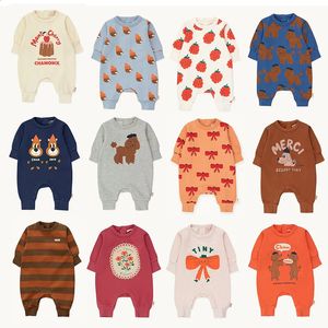 Rompers TC 2023 Winter Infant Baby Girls Fleeced Cute Cartoon Pattern Toddler Boys Romper Kids Christmas Clothes 231109