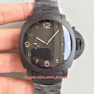 VS Maker Relógios de super qualidade 44mm PAM438 PAM00438 1950 GMT 3 dias de reserva de energia Moldura de cerâmica CAL P 9001 Movimento mecânico Aut211j