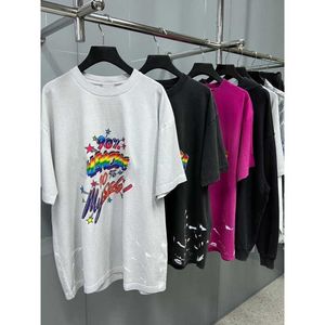Maglietta da donna di design di lusso Maglietta High Edition House Colorful 90 T-shirt allentata con maniche stampate