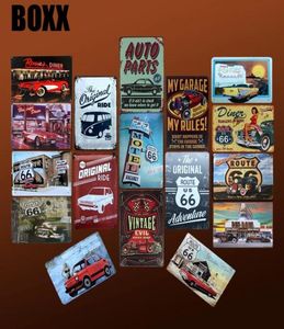 Route 66 Blechschild im Vintage-Auto-Stil, Kunst, Malerei, Bar, Kneipe, Garage oder Haus, Wanddekoration, Metallposter9507971