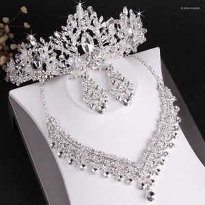 Halsband örhängen set kmvexo lyxhjärta kristall brud bröllop strass krona tiara choker afrikanska pärlsmycken