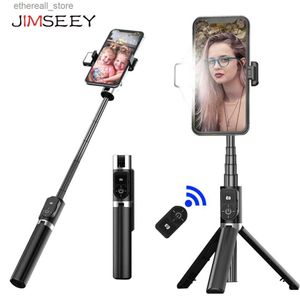 Selfie Monopés Bluetooth Selfie Stick Tripé de Controle Remoto 4 em 1 Luz de Preenchimento Handphone Live Photo Holder Câmera Self-Timer Artefato Haste Q231110