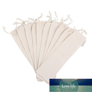 10Pcs Cotton and Linen Pouch Bag Kitchen Straw Carrying Case for Stainless Steel Drinking Straws Cutlery Fork Spoon Storage