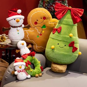 Presente de natal travesseiro de pelúcia boneco de neve de pelúcia árvore de natal de pelúcia homem de gengibre presentes para crianças