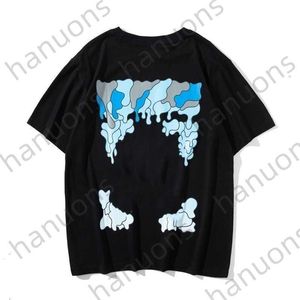 Herren T-Shirts Frühling Sommer Mode Marke White Melting Water Drop Arrow Short Sleeve Loose T-Shirt Printed Letter x Back