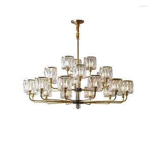 Ljuskronor Postmodern Luxury Brass Chandelier Home Appliance Branch Hanging Lamps Dimble Decor Crystal Light for Living Room