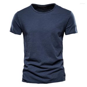 Camisetas masculinas MRMT 2023 Brand Men Soltleeved Men Slim Slub Cotton Código Europeu Código Coreano de Moda Casual Camiseta