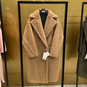 Luxury Coat Maxmaras 101801 Pure Wool Coat Max's Teddy Bear Teddy Coat Women's Mid Length Mara Delireba samma kalla och varma kappa