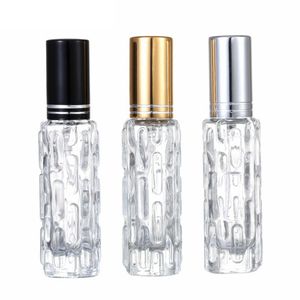 10ml Balsam Pear Glass Spray Bottle Aluminum Nozzle Perfume Bottle Portable Cosmetics Packaging Bottle Transparent Fine Spray Empty Bottle 2993