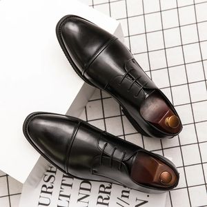 Kleidschuhe Four Seasons Herren High-End Business Formal Leder Britischer Stil Lässig Bequem Spitze Schwarz Große Größe 38 231110