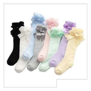 Kids Socks 2021 Baby Girls Little Bow Knee High Fishnet Toddler Bowknot In Tube Kid Hollow Out Sock Drop Delivery Maternity Clothing Dhlet