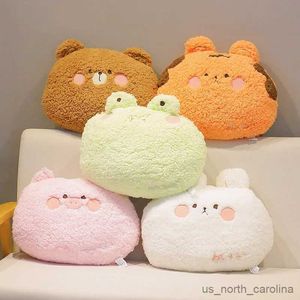 Stuffed Plush Animals 35cm Animal Rabbit Frog Tiger Pig Plush Toys Cartoon Stuffed Soft Back Sofa Cushion for Girls Kids R231110