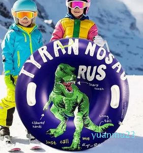 Slittino Pieghevole Sci Slitta da neve Tubo da neve Gonfiabile Cerchio da sci resistente al freddo Anello da sci per bambini per adulti Sci Slitta addensata con manico