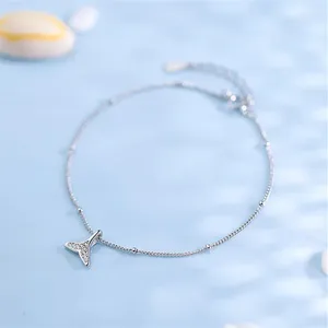 Link Bracelets YIZIZAI Silver Color Female Fish Tail Bracelet Anklet Mermaid For Women Summer Beach Accessories Jewelry