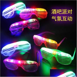 Solglasögon persienner glittrande glas leder 3 lätt bar boll evenemang party rekvisita droppleverans mode tillbehör dhlx2